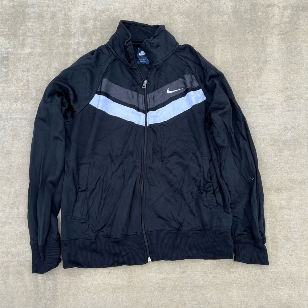 Nike Men's Black and Grey Zip Up Jacket